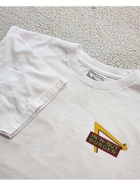 IN-N-OUT BURGER 75 Years Anniversary Men's White Graphic Print Cotton T-Shirt L